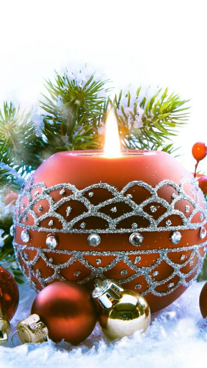 Božični okraski ideje Ročno izdelane sveče Srebrna dekoracija