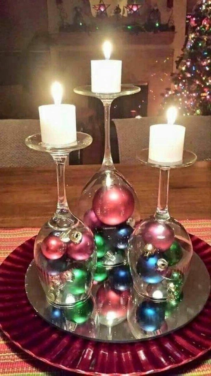 Decoração de Natal fácil DIY Tinker ideia-de-óculos Candlestick