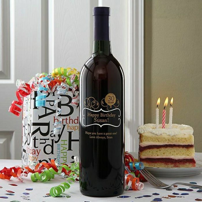 Fľaša vína tortu Darčeky Party dekorácie Garland personalizované narodeniny