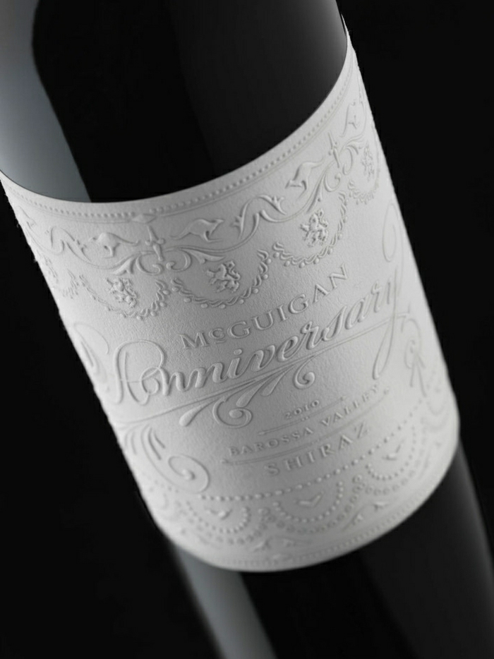 Bottiglia di vino Anniversario personalizzato design elegante