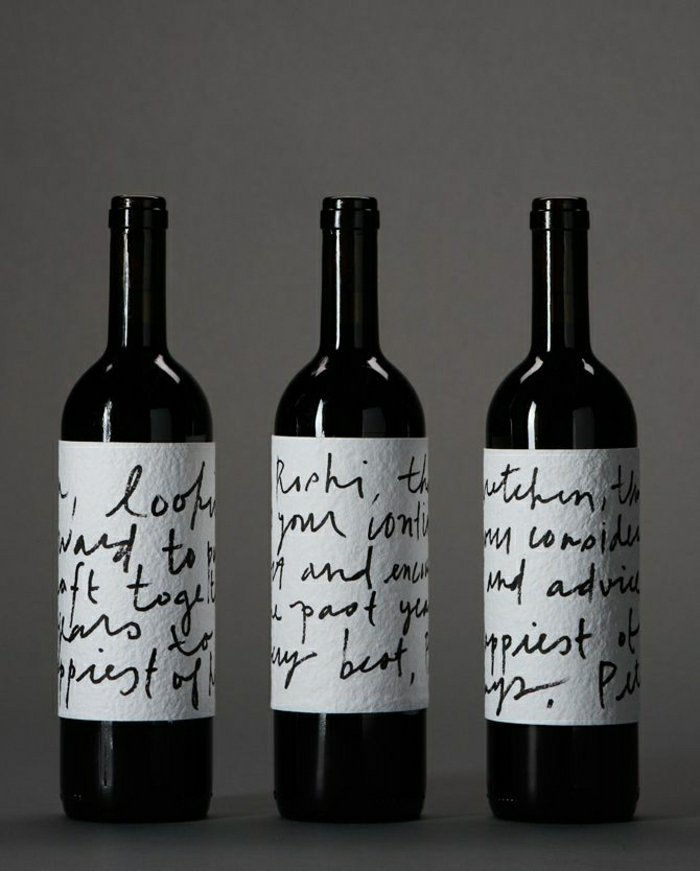 Steklenica za vino etikete sam-tiskanja črno-belo