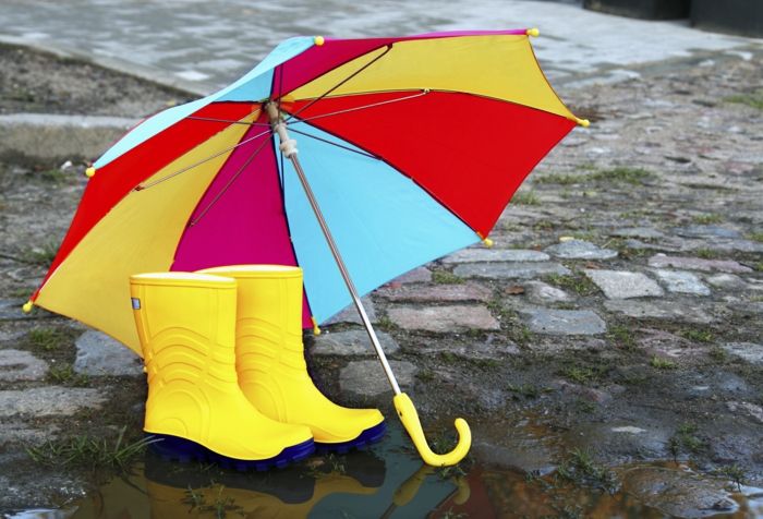 Umbrela Rainy Day cizme galbene de colorat pentru copii