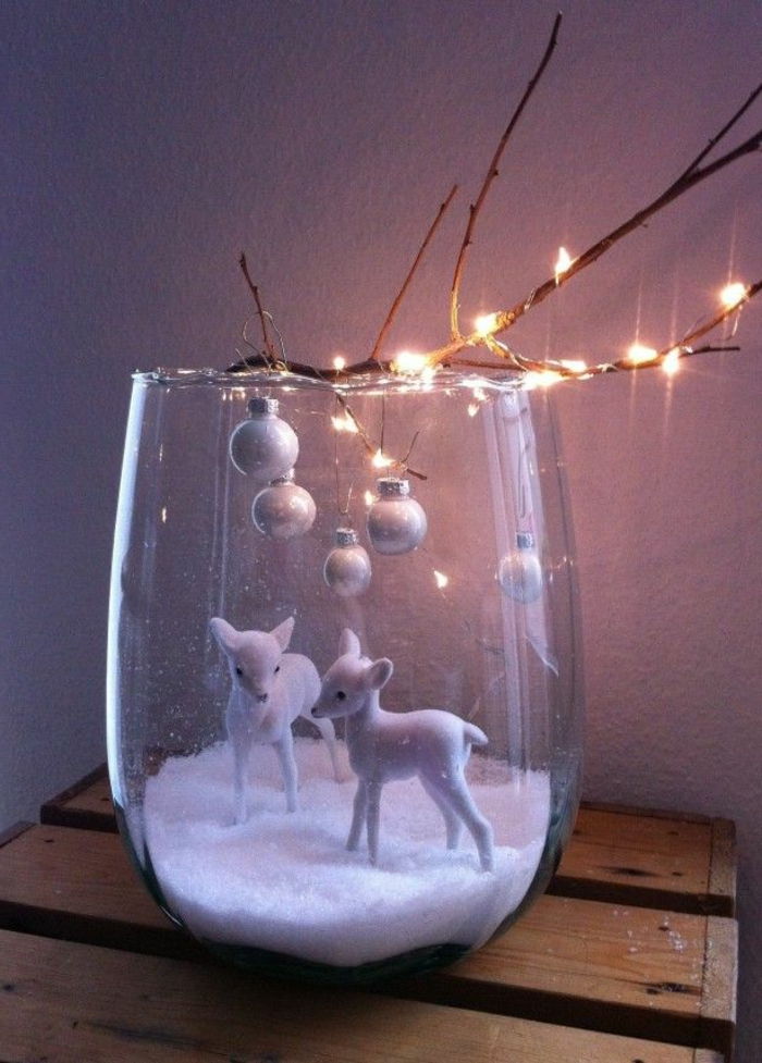 Zima Deco dve dekorativni jeleni-shell umetni sneg