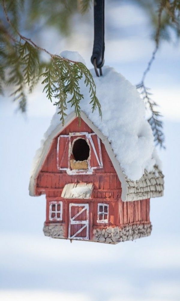 Zimske žetev Hiša za ptice iz lesa ideje