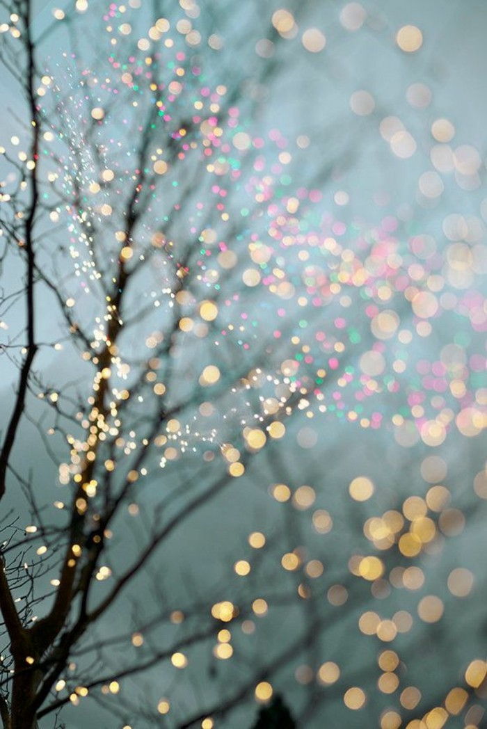 Vinterbilder jul dekorerade Luminous träd