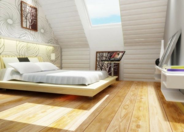 Wohnideen mansarda alb-dormitor-cu-lemn-podea tapet