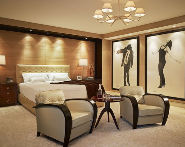 -Wohnideen moderna och eleganta sovrumsmöbler bra belysning