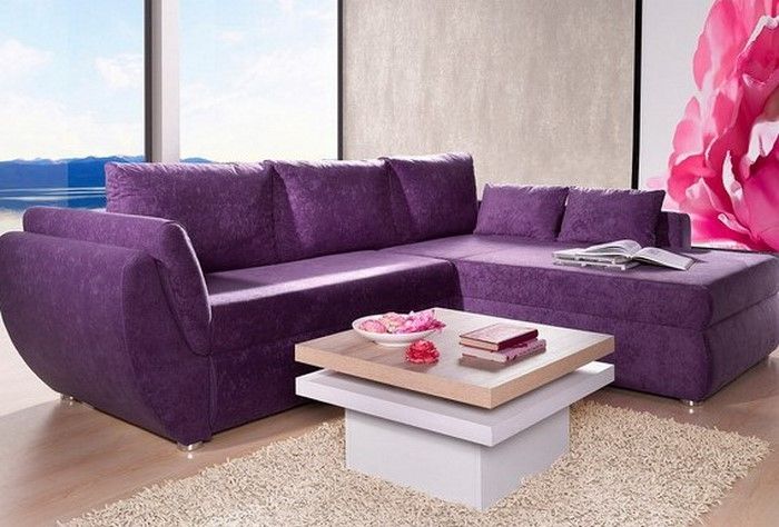 Living-fialové gauč