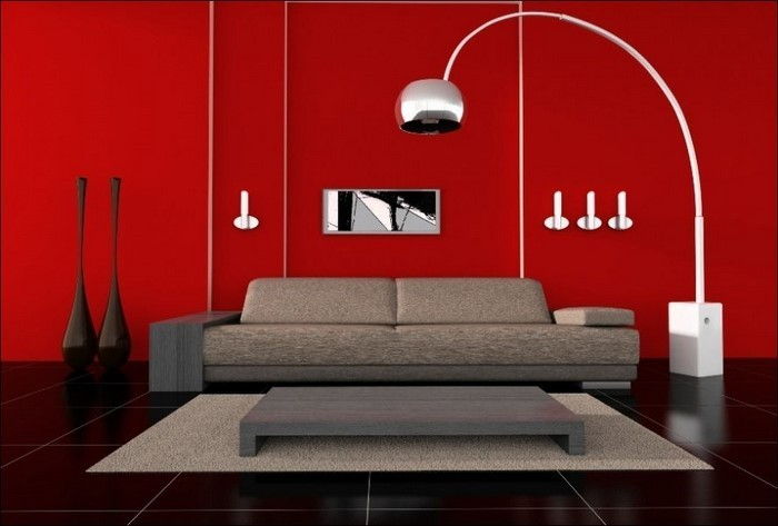 Living-red-on-modern design