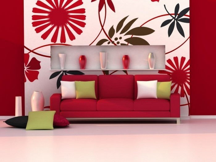 Living-röd-A-flashig dekoration