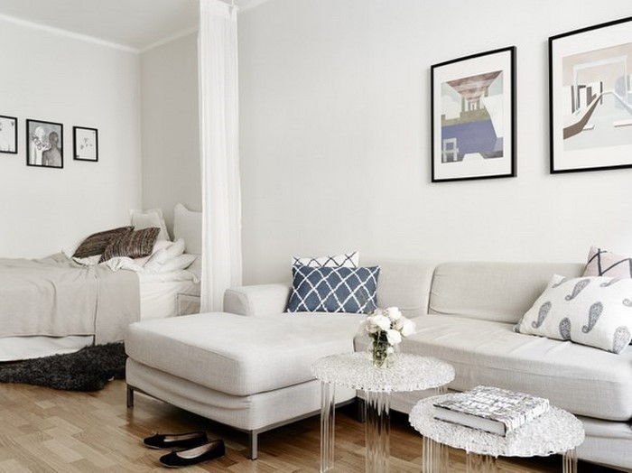 Dnevna soba pohištvo-na-belem A-kul dekoracijo