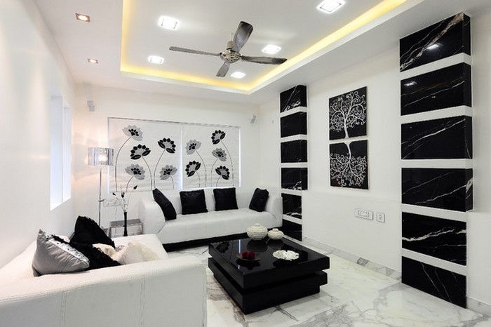 Dnevna soba pohištvo-na-belem A-ustvarjalno dekoracijo