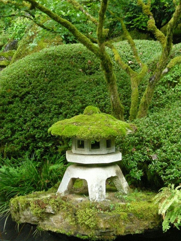 Zen Garden Stone Lantern Moss