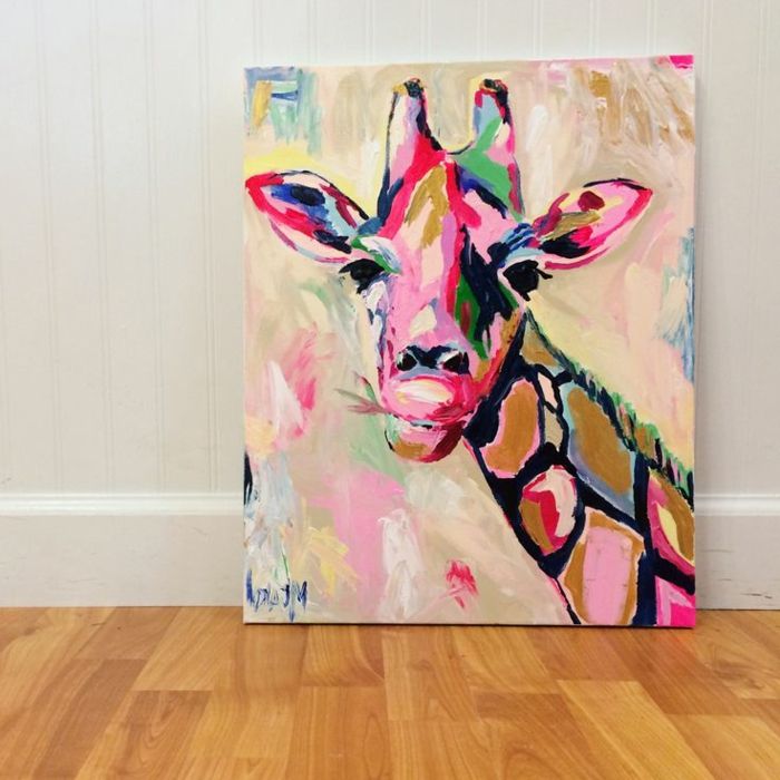 abstract-art-żyrafa-picture-in-wielu kolorach