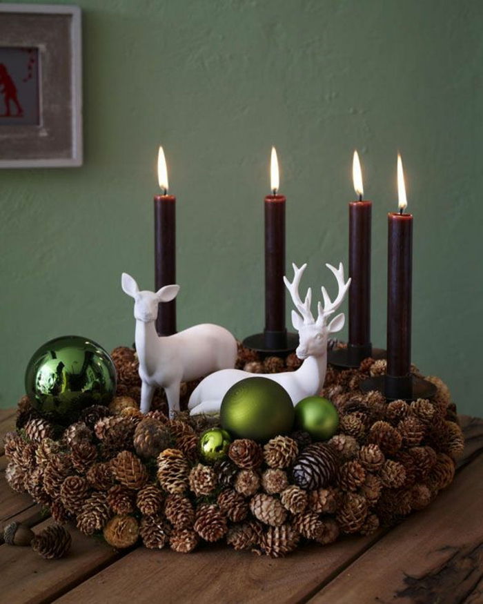 Adventskranz-Tinker-elegantiškas žvakės žalia-presas