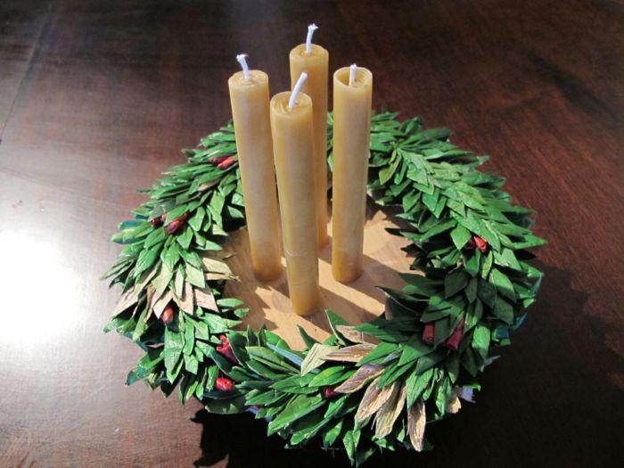 adventskranz-ideje-okrogla oblika dolgoročne sveče
