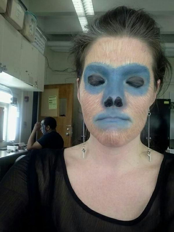 maimuță make-up și cun principal albastru