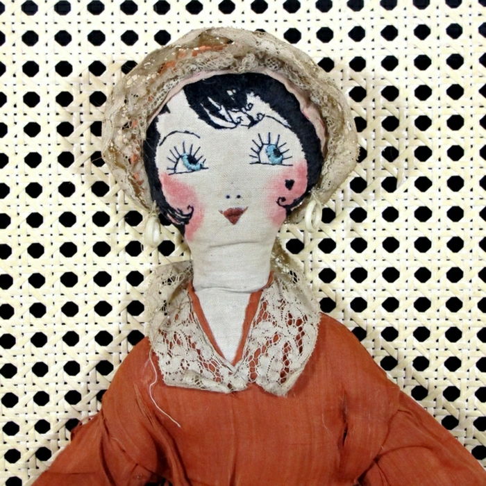 Old Doll ročník ručné klobúk šaty čipka