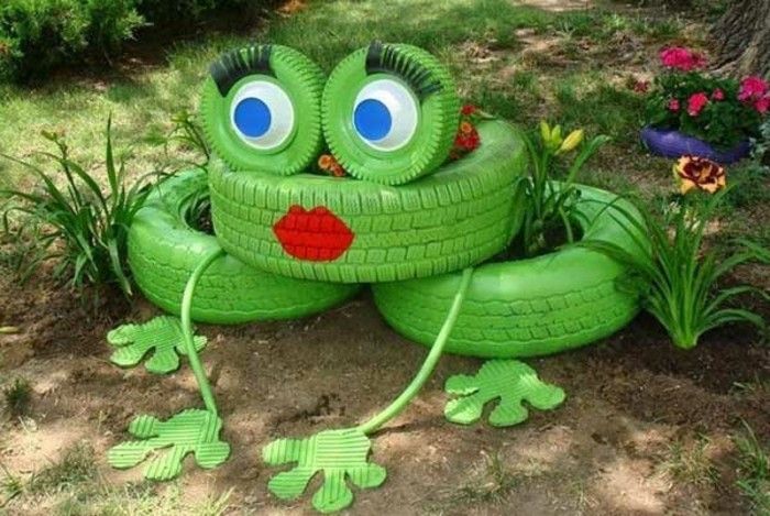 Używane recykling opon cool-ogród opona dekoracji żaba-off samochód