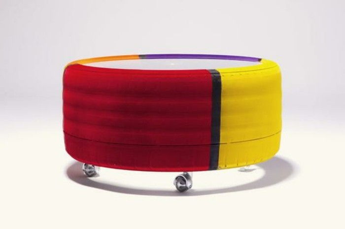 Naudota padanga perdirbimas šiuolaikinės DIY baldai-taburetė-in-dviejų spalvų
