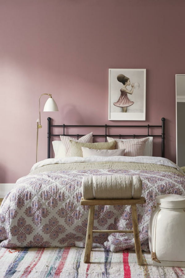 rosa antico-colore della parete-letto2