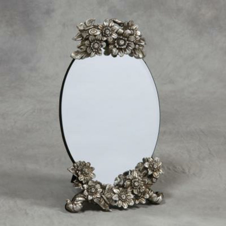oval spegel-blommor-dekoration-chic-ädel nya moderna pretty-elegant-ädel-stål