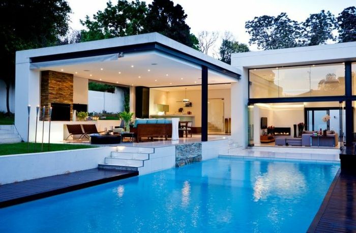 arhitecți case moderne, fatade-in-alb