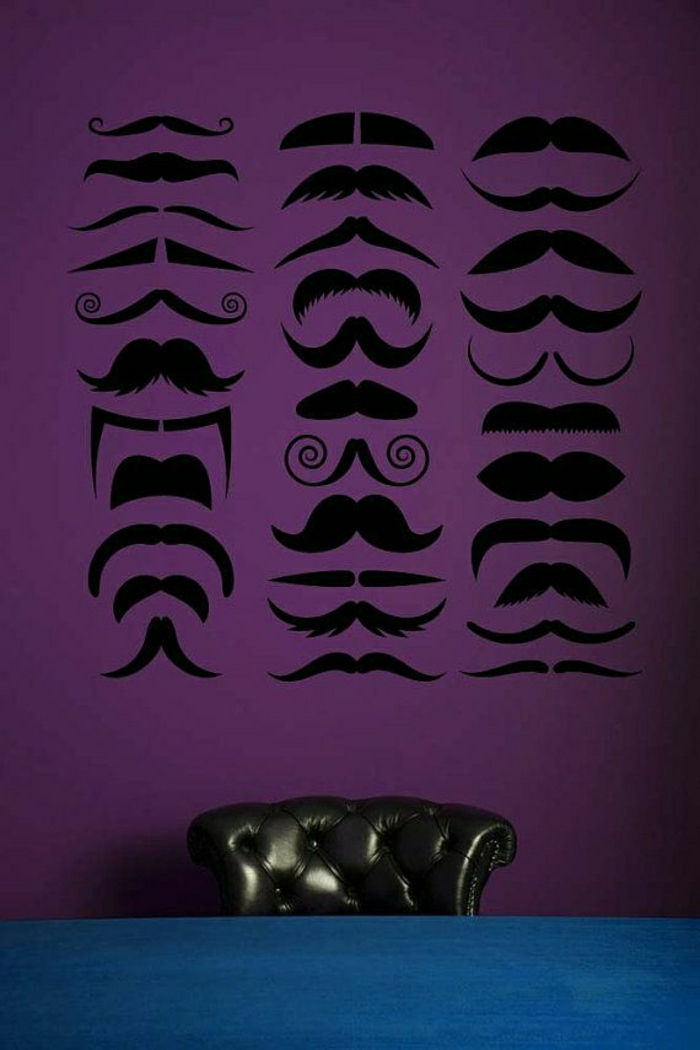 arystokratyczny krzesło purpurowe ścienne cool-Wandtattoos-wąsy