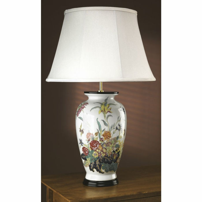 Azijos-lovos lempa Porceliano gražūs piešiniai