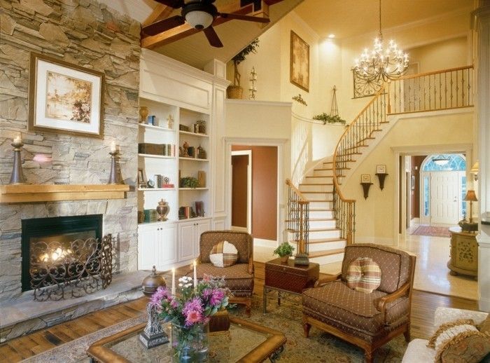 Atractiv interior-living-culoare bej nuanțe de perete-auriu-și