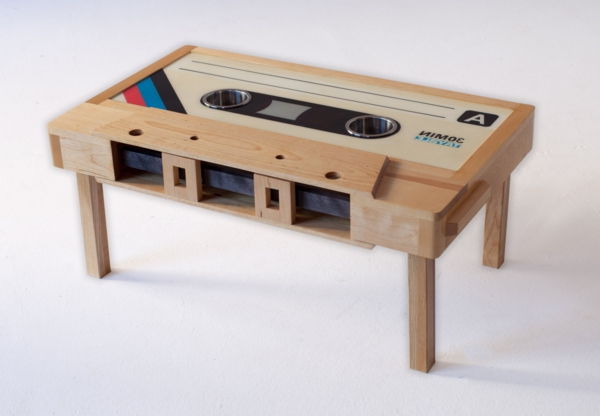 tabel de casete originale-design-lemn audio