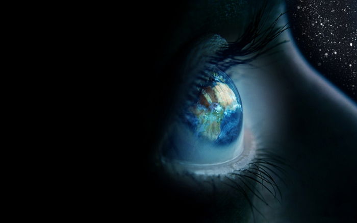 ögonfärg som innebär att ögonen är dörren till själen ett självständigt världs-kosmosuniversum