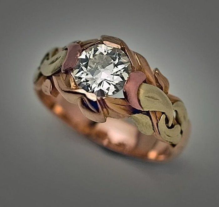 anelli-vintage-modello di fantasia maschile anello-con-russo Diamante