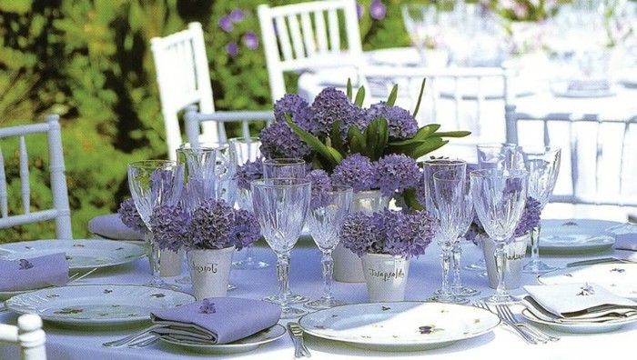salontafeltje Bruiloft decoratie-in-paarse kleur