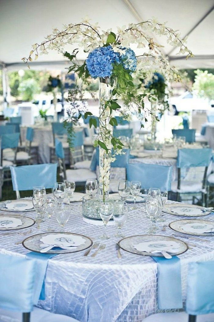 salontafeltje Bruiloft decoratie-tender-blue