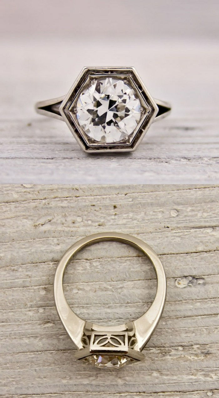 neįprasti vestuviniai žiedai-su deimantu-in-vintage stiliaus