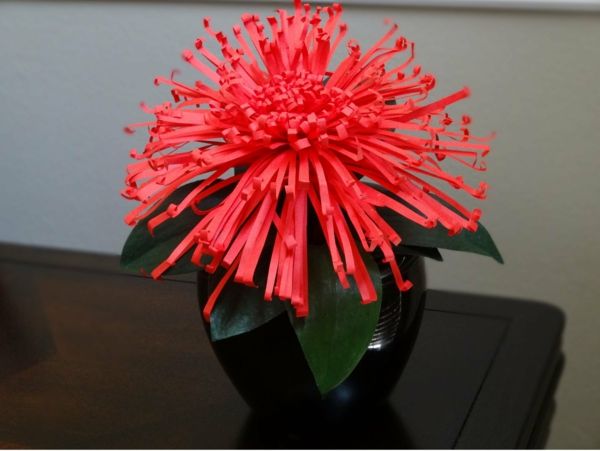extra röd papper blomma-storlek