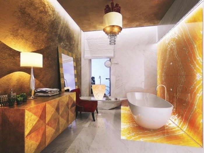 Łazienki-pomysły super-luksusowy-Chic łazienka projektowanie oświetlenia