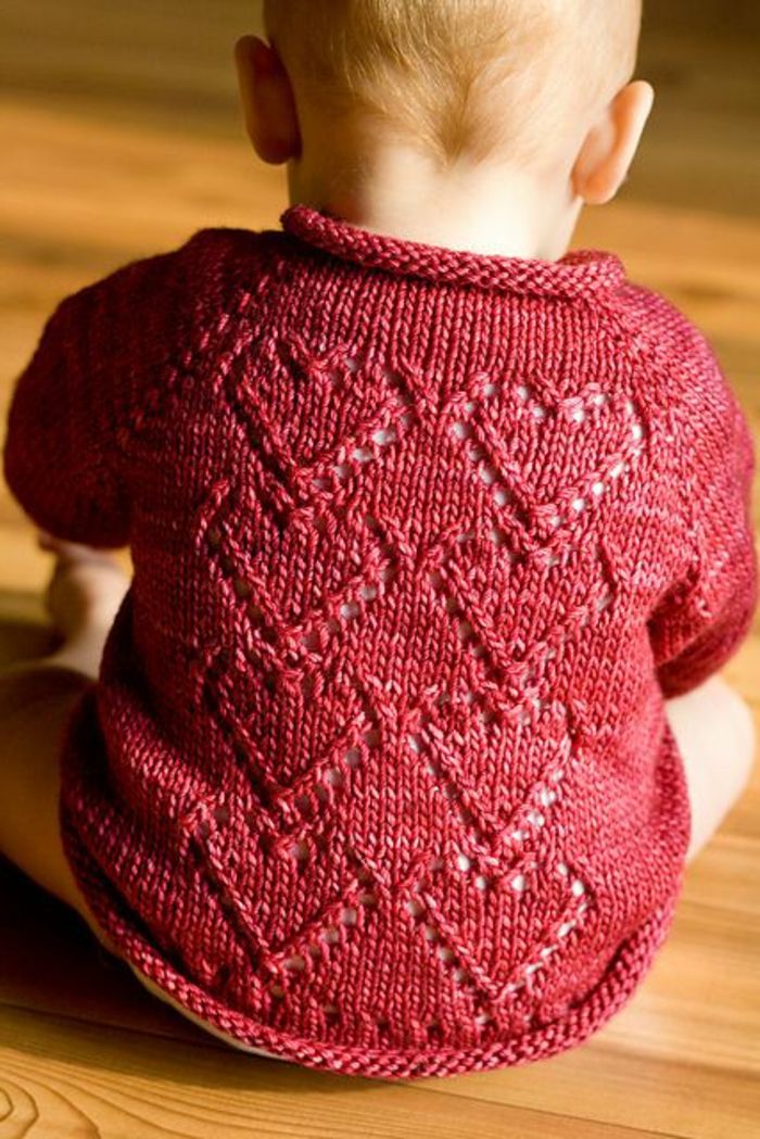 copii pulover-tricot roșu