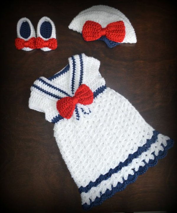 roupas de bebê, baby-cap-crochet-bebê sapatos-branco-vermelho