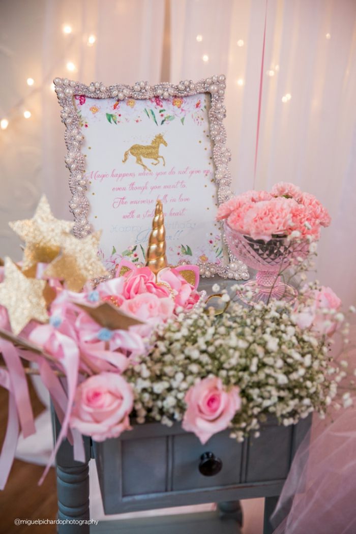 Okraski za otroško prho, okvir za okraševanje z biseri, roza nageljni in vrtnice, zlate zvezde