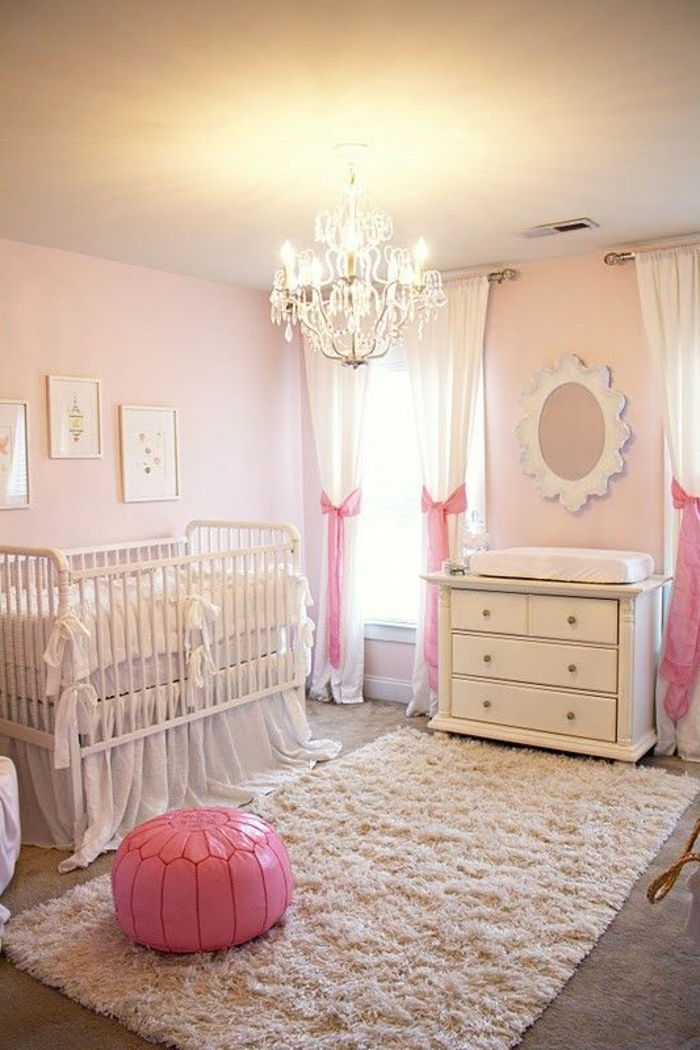 bebek odası kız tasarım fikirleri tasarım fikirleri beyaz mobilya mobilya pembe deco dışkı