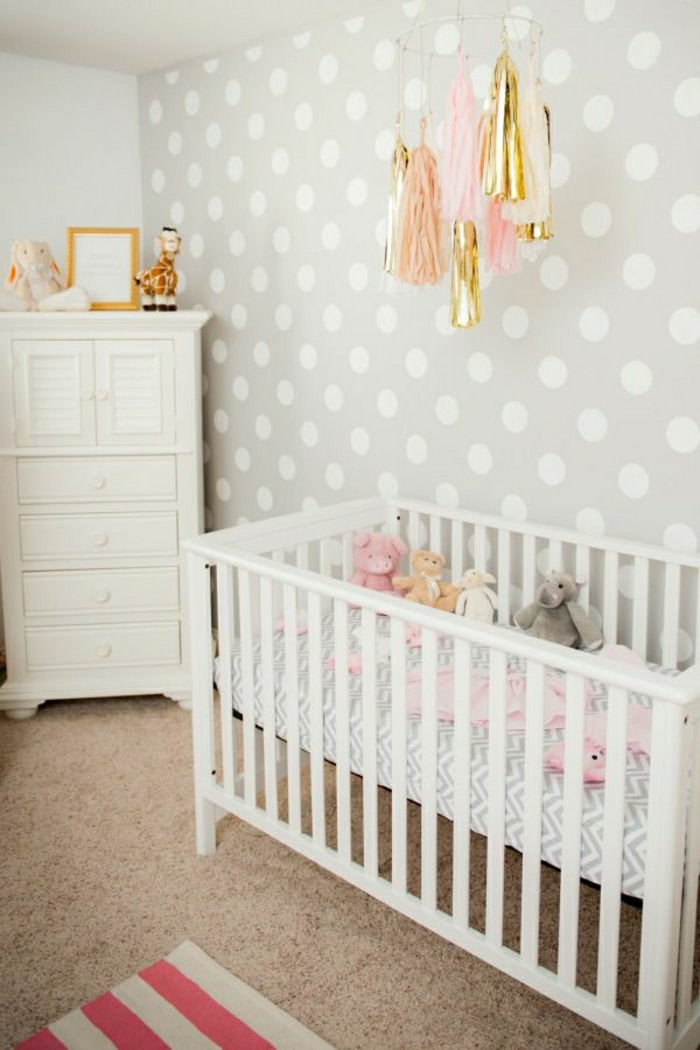 camera da letto vivaio-wallpaper-nursery-vivaio idee-design-parete design Design-nursery-wall bambino