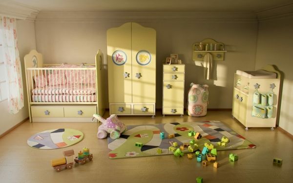 赤ちゃんの寝室の家具、ベビーベッドルームデコ-babyroom-ideen--