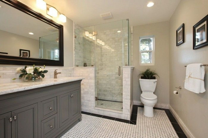 łazienka-dachówka pomysły super duże lustro