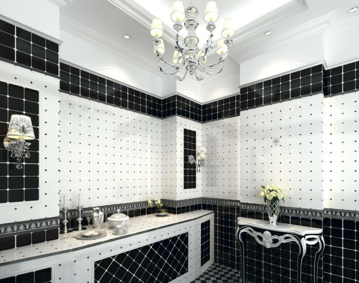 vonios-in-juodai-ir-klasės rodomas baltas elegantiškas