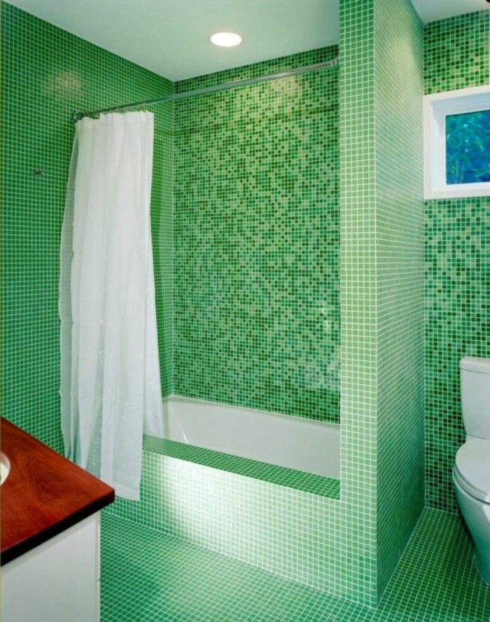 badrum-look med-mosaik färska grön-