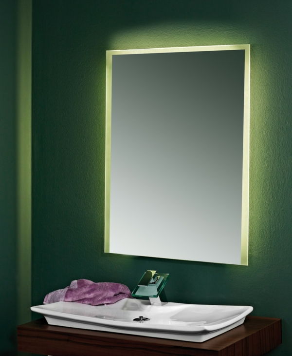 sodobno kopališče ogledalo-s-pod vodstvom-razsvetljava-zelena-svetlobe