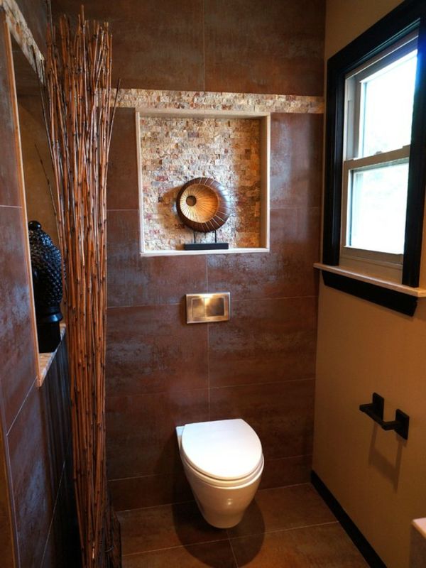 tuvalet kahverengi için tasarlanmış bambu dekorasyon
