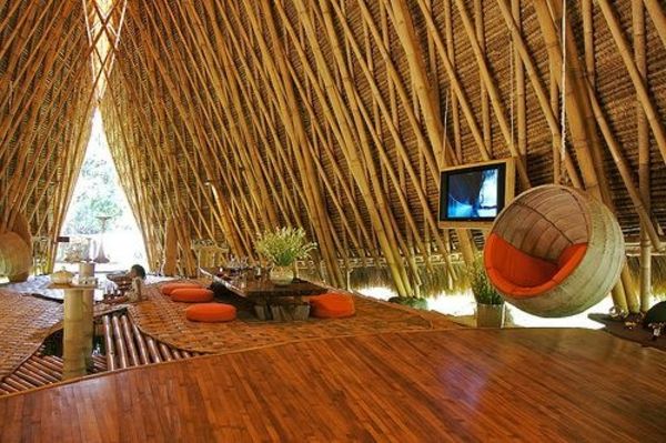 dekoracja bambusowa kreatywny projekt dachu piękny design